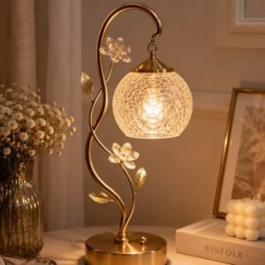 Luxury Floral Crystal Table Lamp – Elegant Home Décor Light