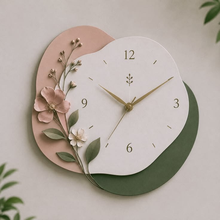 Elegant Leaf Design Wall Clock – Modern Decorative Home Décor Clock